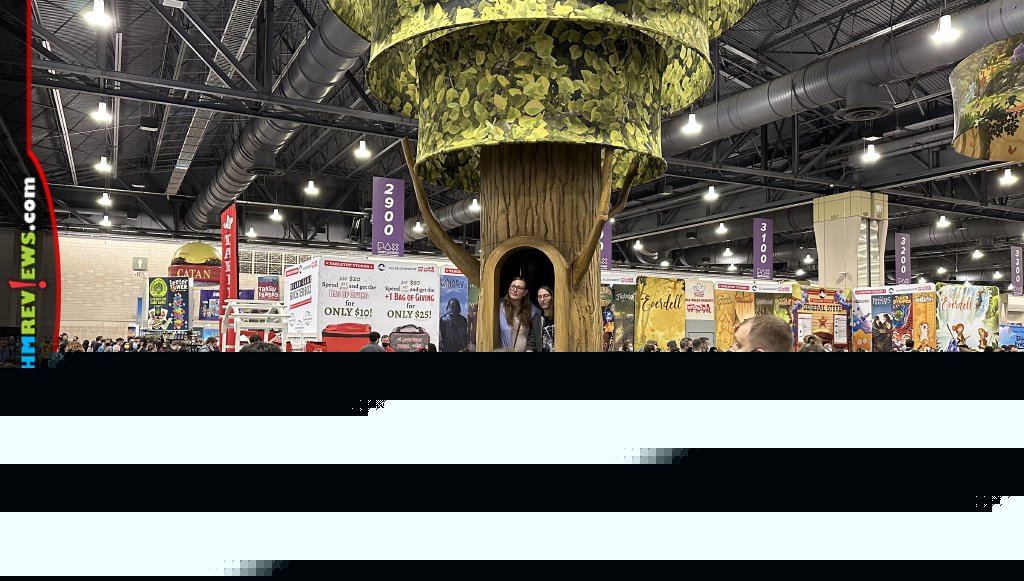 Fans getting photo op inside the Everdell tree at PAX Unplugged. - SahmReviews.com
